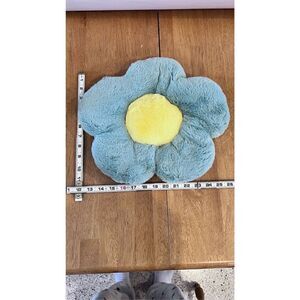 BLUE FLOWER THROW PILLOW SEAT CUSHION CUTE ROOM DECOR  VERY SOFT